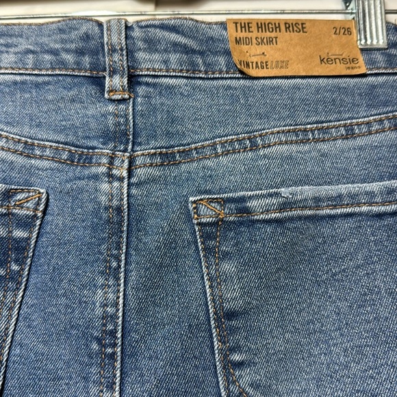 NWT Kensie The High Rise midi Jean vintage luke jean skirt  Sizes 2/26e - Picture 8 of 15